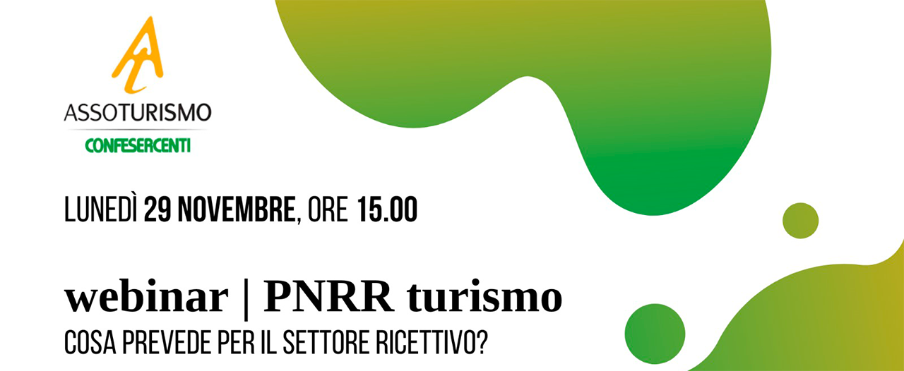 PNRR Turismo, webinar organizzato da Assoturismo Confesercenti